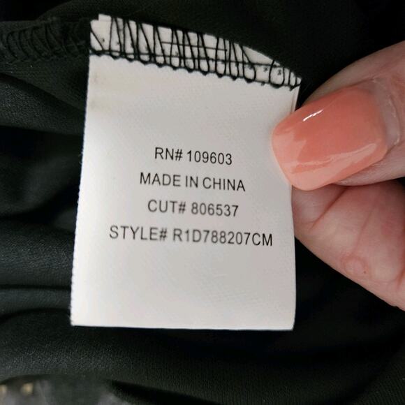 CHRIS McLAUGHLIN Charcoal Sheath Career Dress w/Brass Studs Lined Size 8 EUC - Picture 12 of 12